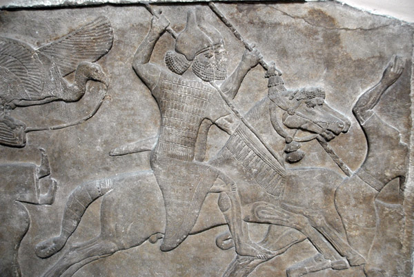 Battle scene from Nimrud (central palace) Assyrian ca 728 BC