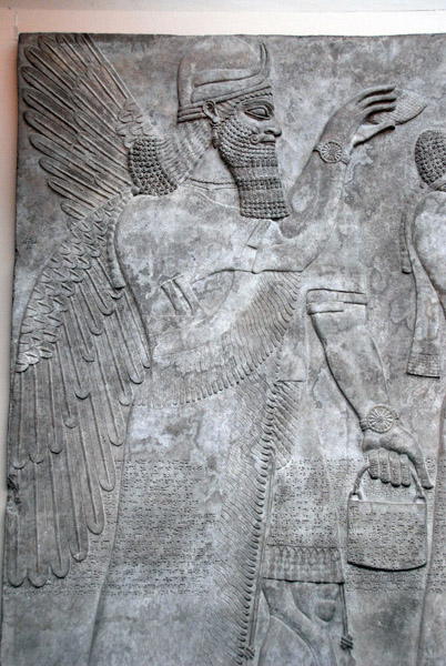 Winged protective spirit, Assyrian ca 860 BC, Nimrud (northwest palace)