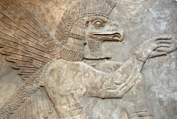 Eagle-headed protective spirit, Assyrian ca 860 BC, Nimrud (northwest palace) in modern Iraq