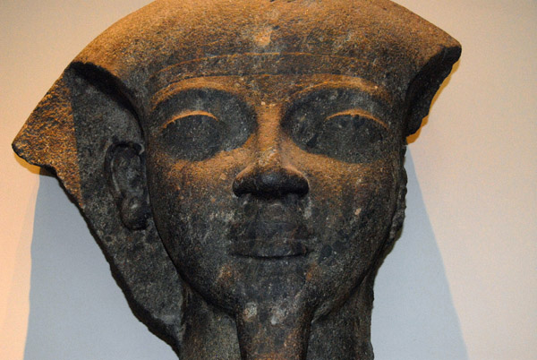 Black granite head of Ramesses VI from the lid of the royal sarcophagus, 20th Dynasty, ca 1150 BC, Valley of the Kings
