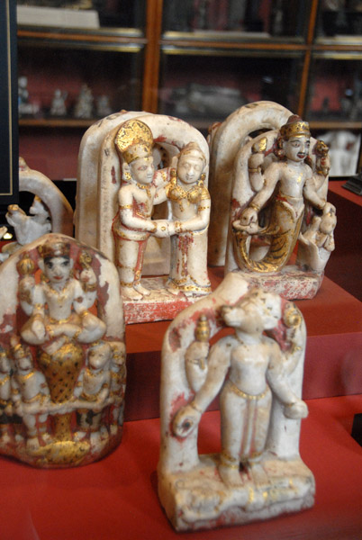 Carved stone figures of the Hindu gods of India