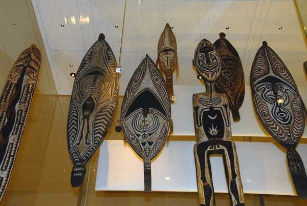 Painted shields of the Elema people from Papua New Guinea