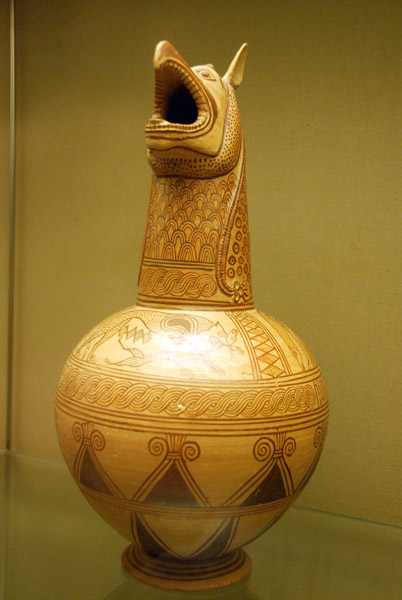 Jug with spout in the form of a griffin's head, Cyclades ca 650 BC