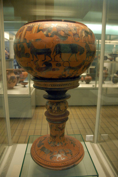 Wine-bowl (Dinos) and stand with the wedding of Peleus & Thetis, Athens ca 580 BC