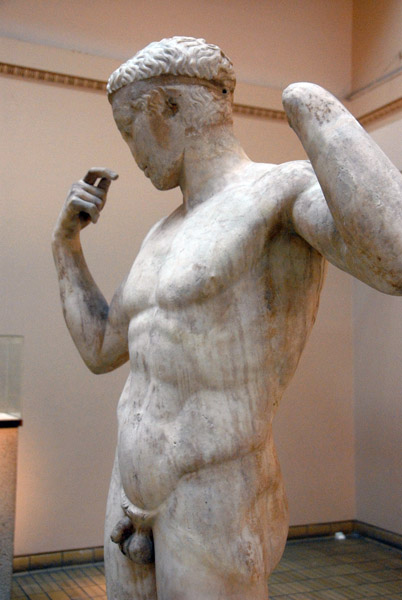 Sculpture of a Victorious Athlete Tying a Ribbon, AD50 copy of 440 BC Greek original