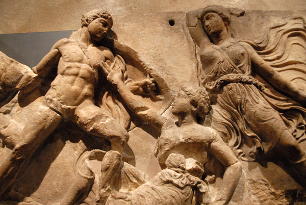 The Bassae Sculptures - Greeks fight Amazons, one of the 12 Labors of Hercules