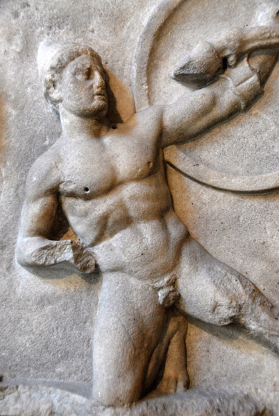 Pediment sculpture from the Nereid Monument showing footsoldier