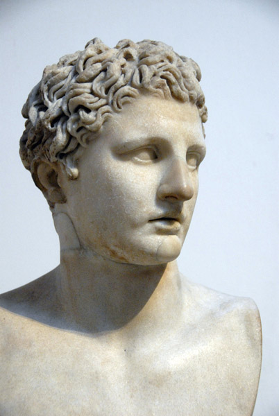 Roman copy of head of Meleager from 340 BC Greek original