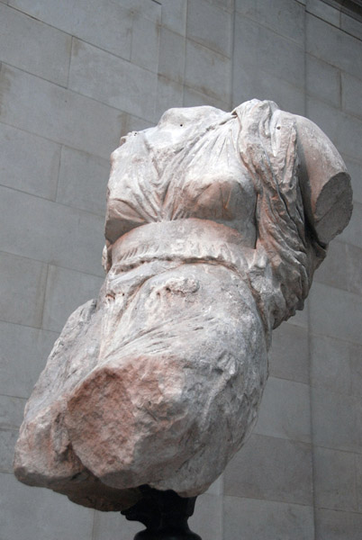 Amphitrite, consort of Poseidon, who served as his chariotteer, Elgin Marbles, Parthenon West Pediment