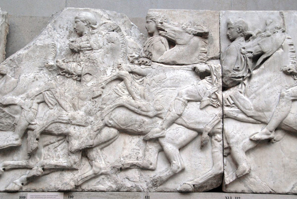 Parthenon - Horsemen of the North Frieze slab XL (figures 109-111) and slab XLI (figure  112)