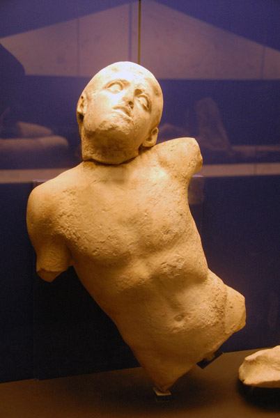 Torso from the Parthenon South Metope XVI reunited with its head at the British Museum