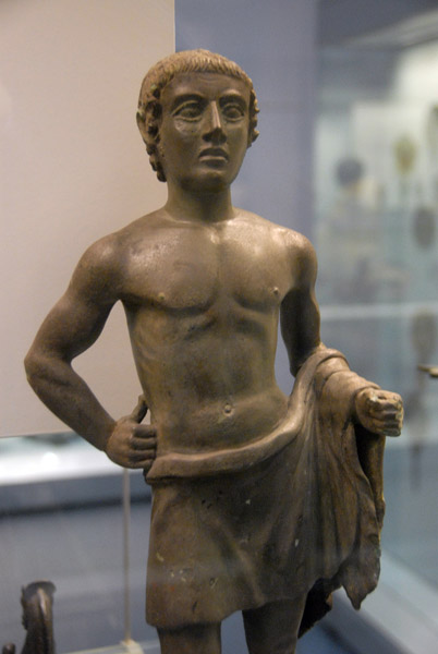 Bronze votive statuette of a youth, Etruscan 400-350BC fromt Mount Falterona
