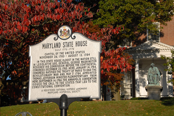 Information sign - Maryland State House, Annapolis