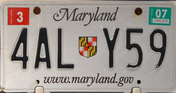 Maryland License Plate