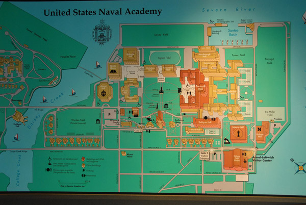 Map of the U.S. Naval Academy, Annapolis, Maryland