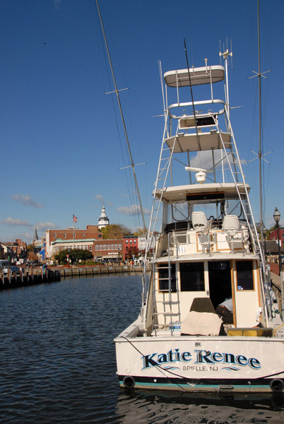 Yacht Katie Renee tied up at Annapolis