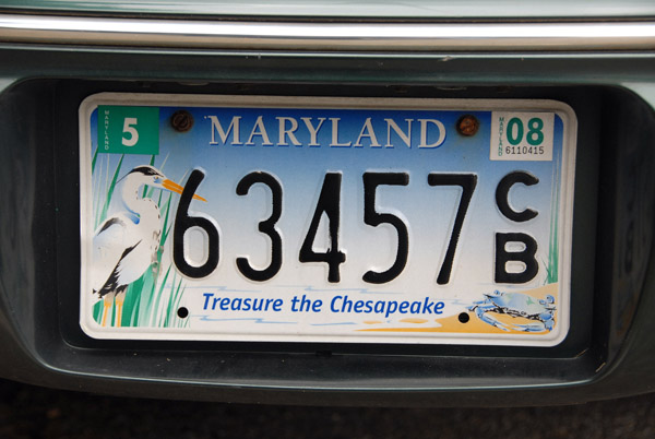 Maryland License Plate - Treasure the Chesapeake