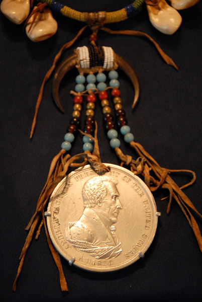 Necklace with Andrew Jackson Peace Medal, Blackfeet, Montana, 1829