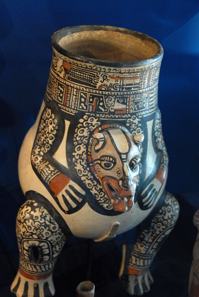 Vessel with fattle legs in the form of a jaguar, Guanacaste-Nicoya culture, Costa Rica 1200-1400 AD