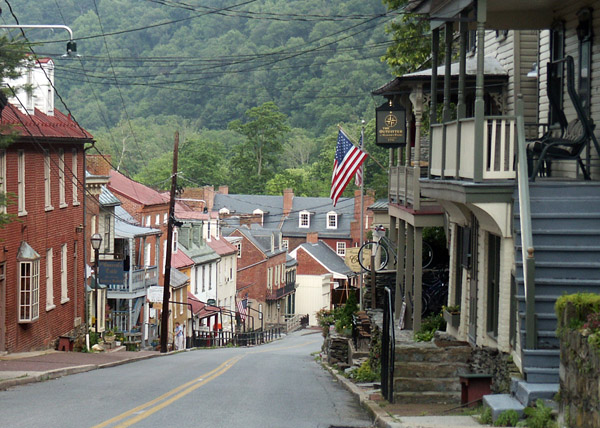 Washington Street turns into High Street, Harpers Ferry, West Virginia