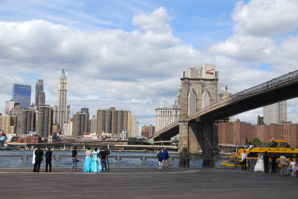 Fulton Ferry Landing on the Brooklyn side under the Brooklyn Bridge