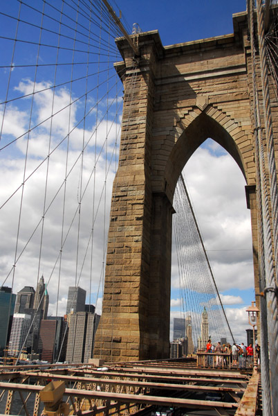 Walking across the Brooklyn Bridge