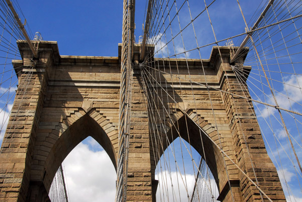 Walking across the Brooklyn Bridge