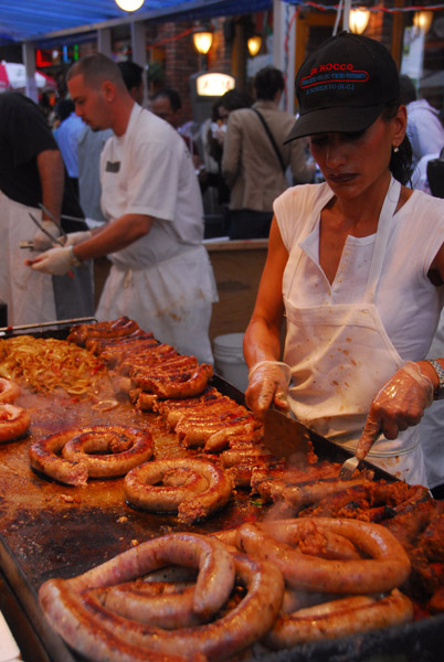 Cooking Italian sausage, Little Italy