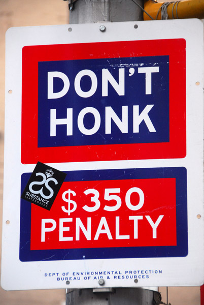 Don't Honk $350 Penalty - New York City