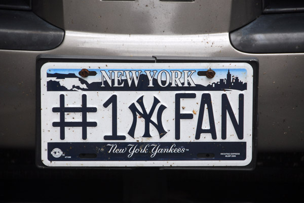 New York license plate - #1 NY Yankees Fan
