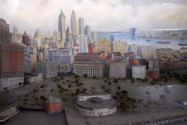Diorama in Castle Clinton of lower Manhattan in the 1930s