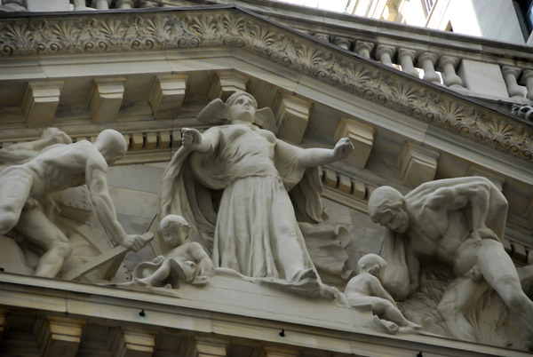 Pediment sculpture Integrity Protecting the Works of Man New York Stock Exchange