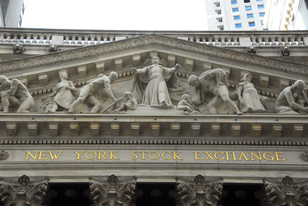 Pediment sculpture of the New York Stock Exchange by John Quincy Adams Ward, 1903