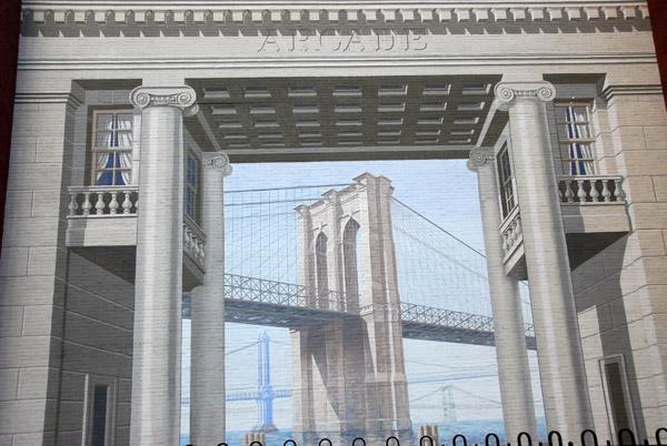 Wall Mural at 41 Peck Slip showing the Brooklyn Bridge