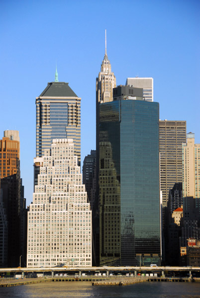 The Wall Street hotel in front of Deutsche Bank and the spire of American International Bldg