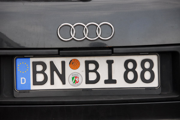 German license plate from Bonn