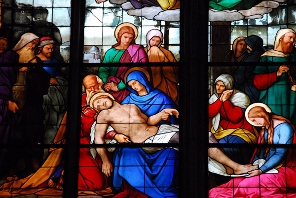 Main image of the Beweinungsfenster (1847) - the Pietŕ