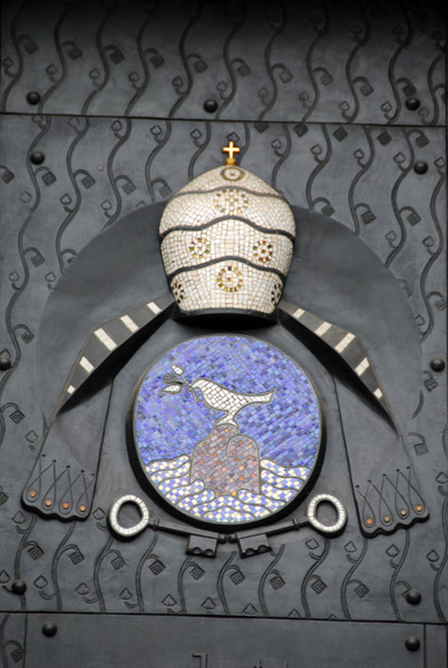 Mosaic of a bishop's mitre, south transept portal, Cologne Cathedral