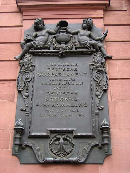 Marker for the 1848 German Parliament in Frankfurt