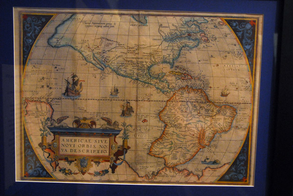 Map of the New World ca 1570, San Jacinto Museum