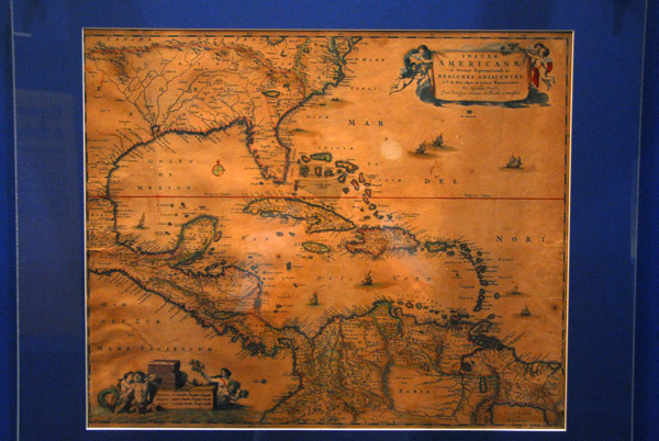 18th Century Map of the Caribbean and Gulf of Mexico, San Jacinto Museum