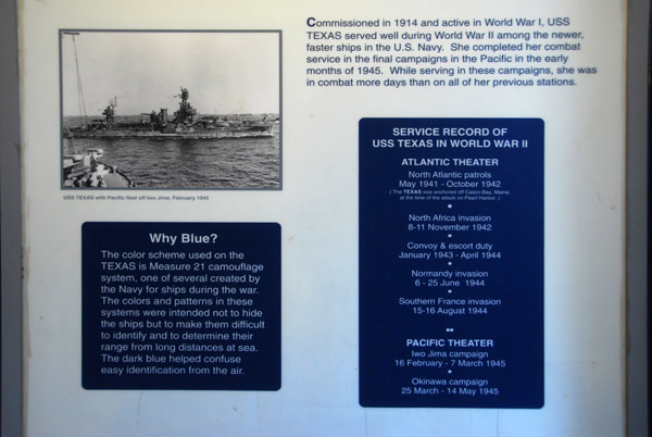 USS Texas Service Record