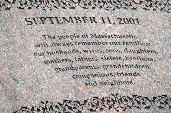 September 11, 2001 memorial, Boston