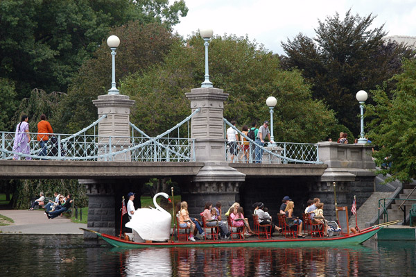 Worlds smallest suspension bridge, Boston Public Garden