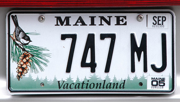 Maine license plate
