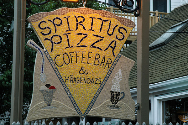 Spiritus Pizza mosaic sign, Provincetown