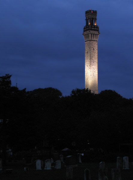 Pilgrim Monument at night, Provincetown