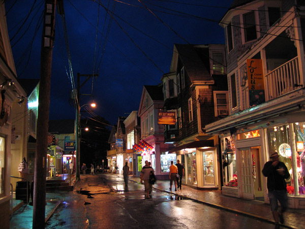 Commercial Street on a wet night, Provincetown