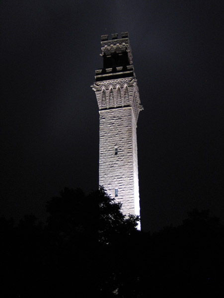 Pilgrim Monument at night, Provincetown
