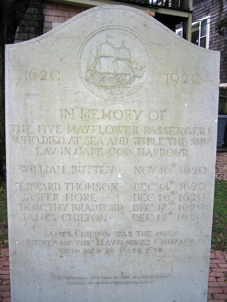 In Memory of the 5 Mayflower Passengers who Died at Sea and While in Cape Cod Harbor